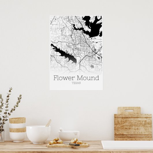 Blume Mound Map - Texas - City Map Poster (Küche)
