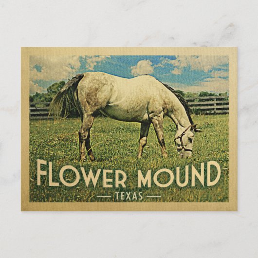 Blume Mound Texas Pferdefarm - Vintage Travel Postkarte (Vorderseite)