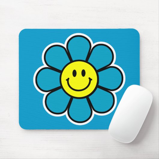 Blume Mousepad (blau) (Mit Mouse)