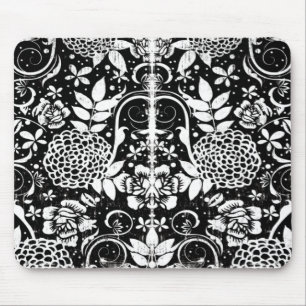 Blume Mousepad, Schwarz und Weiß Mousepad