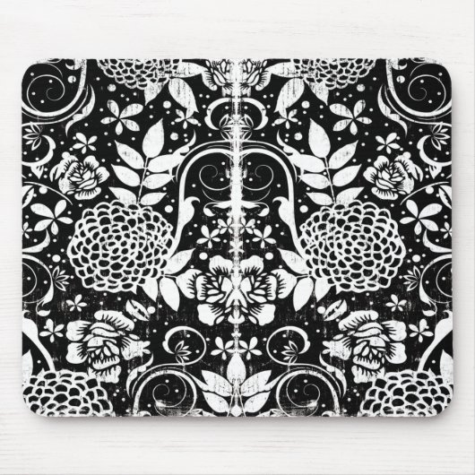 Blume Mousepad, Schwarz und Weiß Mousepad (Vorne)