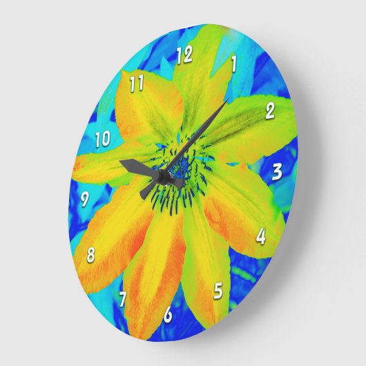Blume Multicolor Große Wanduhr (Winkel)