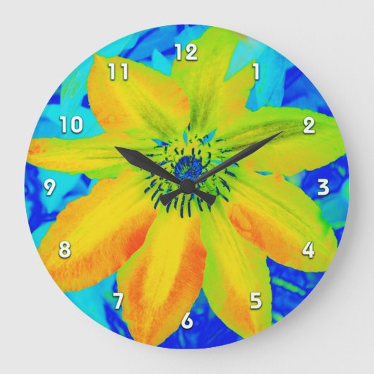 Blume Multicolor Große Wanduhr (Vorderseite)