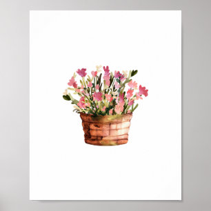Blume Multicolor Wasserfarbe Poster