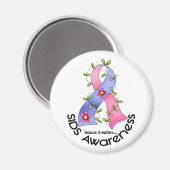 Blume-Multifunktionsleisten-SIDS-BEWUSSTSEIN T - S Magnet (Vorderseite/Rückseite)