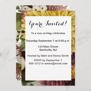 Blume Mum Floral Einladung