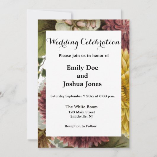 Blume Mum Floral Einladung (Vorderseite)