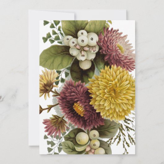 Blume Mum Floral Einladung (Rückseite)