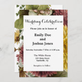 Blume Mum Floral Einladung (Vorne/Hinten)