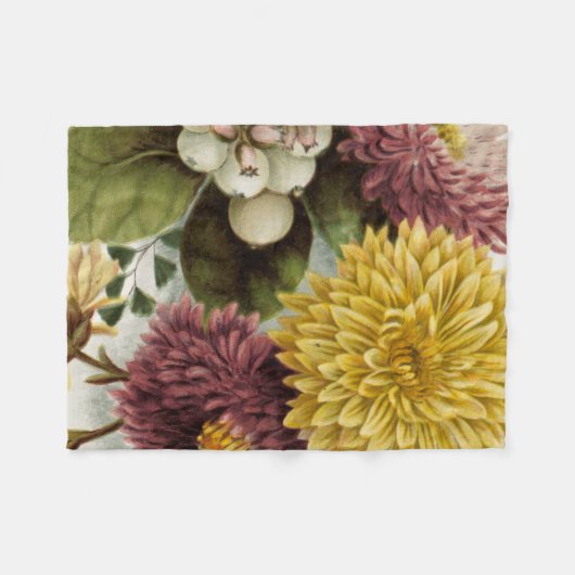 Blume Mum Floral Fleecedecke (Vorderseite (Horizontal))