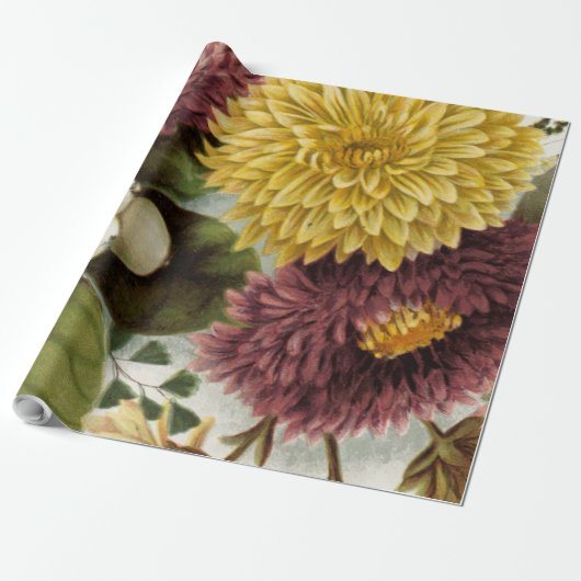 Blume Mum Floral Geschenkpapier (Ungerollt)