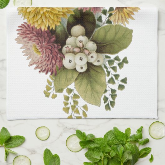 Blume Mum Floral Geschirrtuch (Gefaltet)