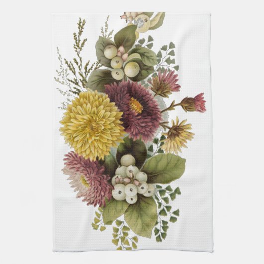 Blume Mum Floral Geschirrtuch (Vertikal)