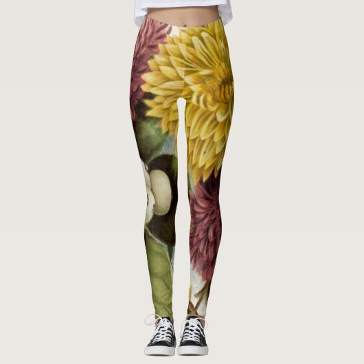 Blume Mum Floral Leggings (Vorderseite)