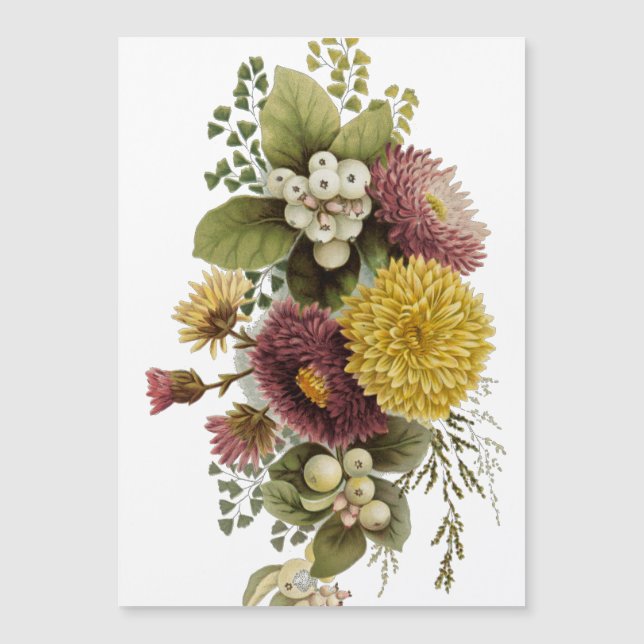 Blume Mum Floral Magnetkarte (Vorderseite)