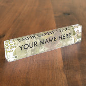 Blume Mum Floral Namensplakette (Seite)