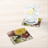 Blume Mum Floral Rechteckiger Pappuntersetzer (Vor Ort)