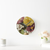 Blume Mum Floral Runde Wanduhr (Zuhause)