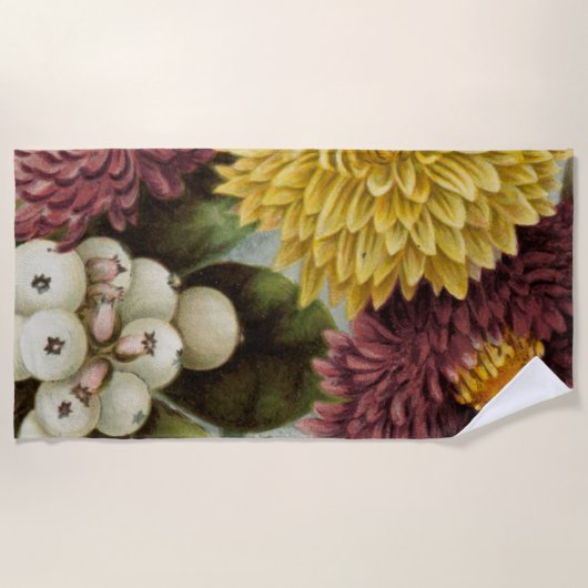 Blume Mum Floral Strandtuch (Vorderseite)