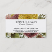 Blume Mum Floral Visitenkarte (Rückseite)