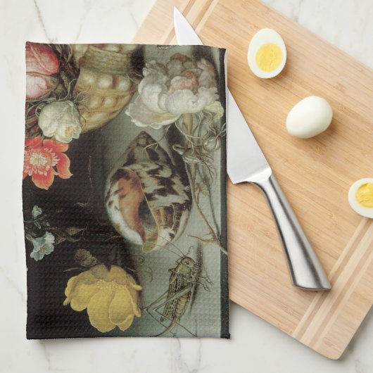 Blume, Muscheln und Insekten Balthasar van der Ast Geschirrtuch (Viertel Falte)