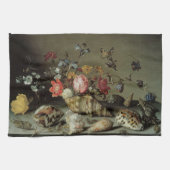 Blume, Muscheln und Insekten Balthasar van der Ast Geschirrtuch (Horizontal)