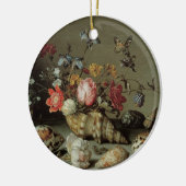 Blume, Muscheln und Insekten Balthasar van der Ast Keramik Ornament (Links)