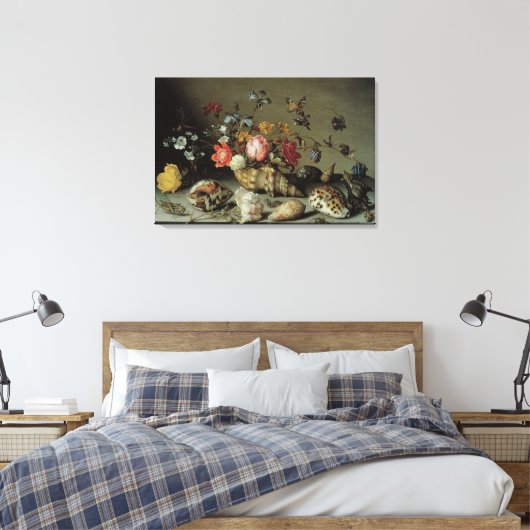 Blume, Muscheln und Insekten Balthasar van der Ast Leinwanddruck (Insitu (Schlafzimmer))