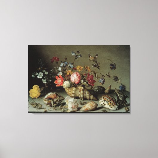 Blume, Muscheln und Insekten Balthasar van der Ast Leinwanddruck (Vorderseite)