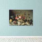 Blume, Muscheln und Insekten Balthasar van der Ast Leinwanddruck (Insitu (Holzboden))