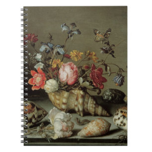 Blume, Muscheln und Insekten Balthasar van der Ast Notizblock