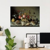 Blume, Muscheln und Insekten Balthasar van der Ast Poster (Heimbüro)