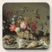 Blume, Muscheln und Insekten Balthasar van der Ast Untersetzer (Vorderseite)