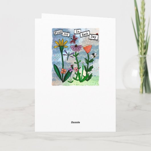 Blume, Musical Notes und Joy Artwork Karte (Rückseite)