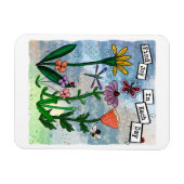 Blume, Musical Notes und Joy Artwork Magnet (Horizontal)