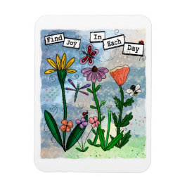 Blume, Musical Notes und Joy Artwork Magnet
