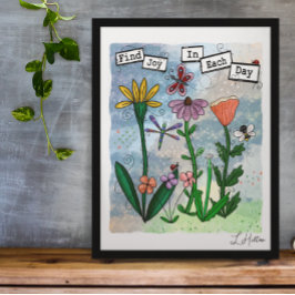 Blume, Musical Notes und Joy Artwork Poster