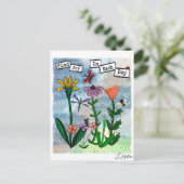 Blume, Musical Notes und Joy Artwork Postkarte (Stehend Vorderseite)
