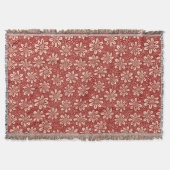 Blume Muster 140617 - Ruby Red auf Beige Decke (Vorderseite)