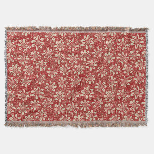 Blume Muster 140617 - Ruby Red auf Beige Decke