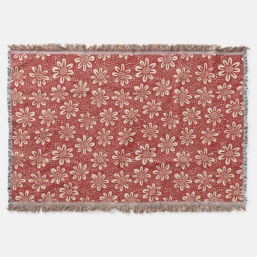 Blume Muster 140617 - Ruby Red auf Beige Decke (Vorderseite)