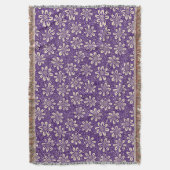 Blume Muster 140617 - Tief Lila auf Beige Decke (Vorderseite Vertikal)