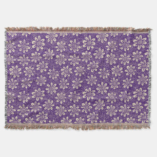 Blume Muster 140617 - Tief Lila auf Beige Decke