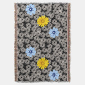 Blume Muster 19 b. Black BG Decke (Vorderseite Vertikal)