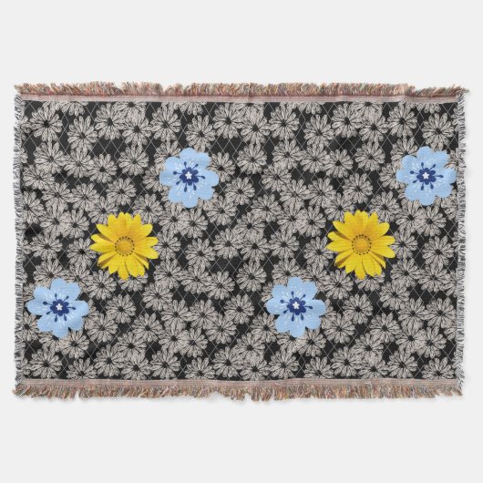 Blume Muster 19 b. Black BG Decke (Vorderseite)