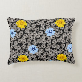 Blume Muster 19 b. Black BG Dekokissen