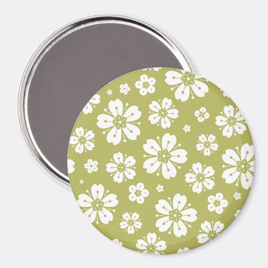 Blume Muster 1 Magnet (Vorderseite/Rückseite)