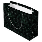 Blume Muster 2 Töne 02.b.Schwarze BG Große Geschenktüte (Rückseite Schrägansicht)