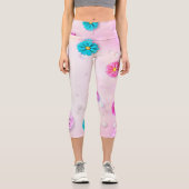 Blume Muster 7 Capri Leggings (Vorderseite)