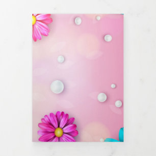 Blume Muster 7 Dreifach Gefaltete Urlaubskarte